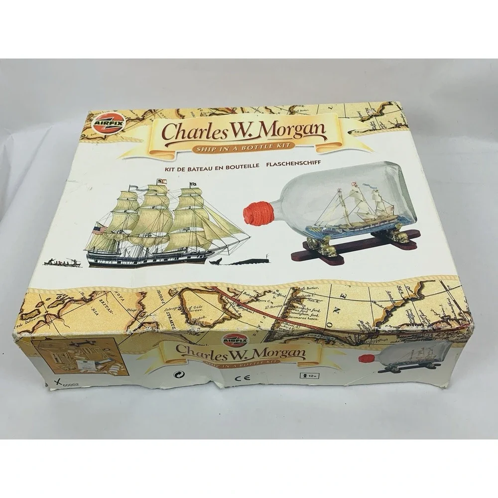Vintage 90s Airfix Charles W Morgan Ship In A Bottle Kit Hasbro Model Toy Hobby